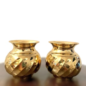 Brass Puja Lota (Set of 2) | Brass Ghoti | Handmade | 100% Brass