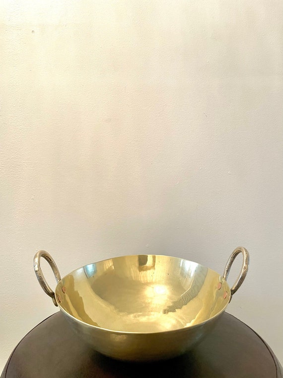 12.4 Inch Brass Kadai Brass Vessel Brass Pot Antique Brass