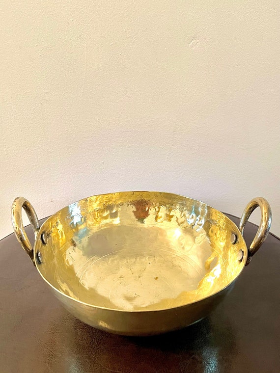 8.4 Inch Brass Kadai Brass Cookware/serve Ware Completely Handmade 100%  Brass 