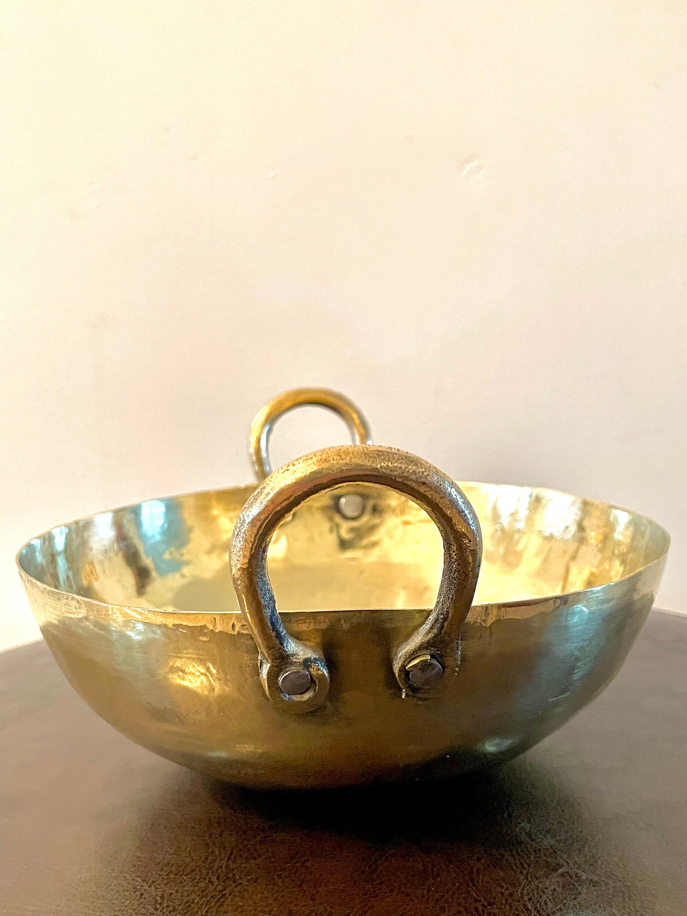 12.4 Inch Brass Kadai Brass Vessel Brass Pot Antique Brass Cookware/serve  Ware Vintage Serve Ware Completely Handmade 100% Brass -  Canada