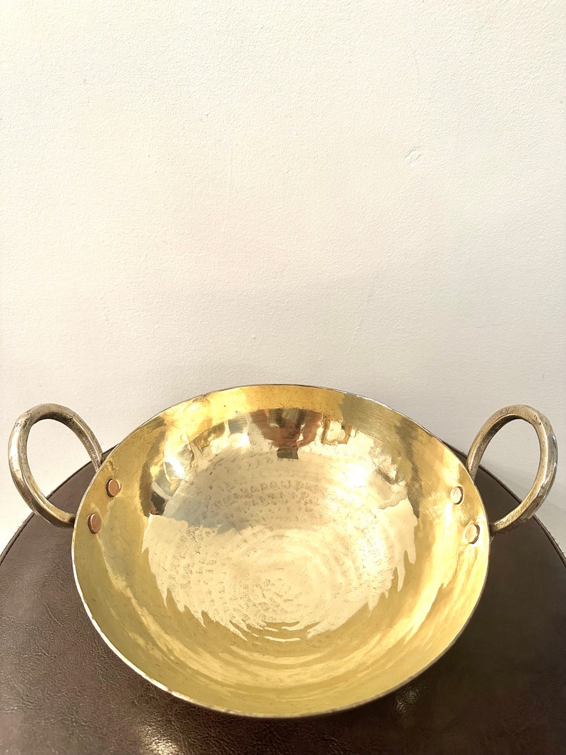 11 Inch Brass Kadai Brass Cookware/serveware Completely Handmade 100