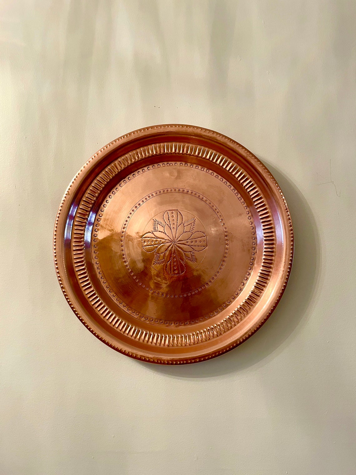 18 Copper Design Wall Plate Completely Handmade Etsy