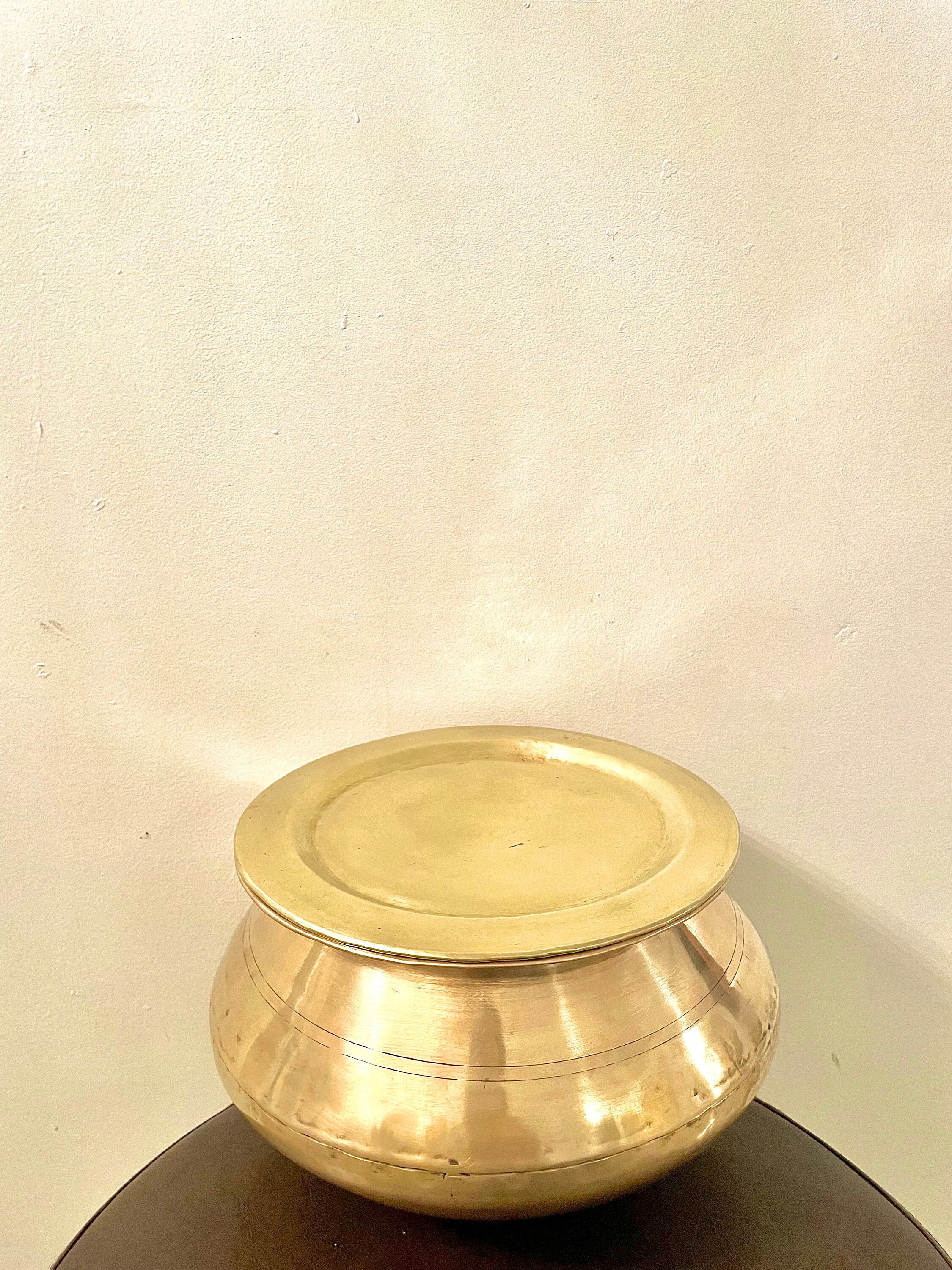 Brass Cookware/Serveware with lid 9inch diameter Completely Etsy