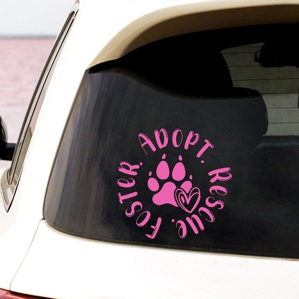 Adopt Rescue Foster Dog Lover Car Window Removable Sticker, Animal Love Dog Rescue Mom Truck Window Decal, Adopt Don't Shop Sticker Gift Set