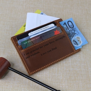 Tarjetero Billetera minimalista Tarjetero personalizado para hombre Billetera de cuero para mujer Regalo personalizado para hombre/marido/papá/él/Navidad