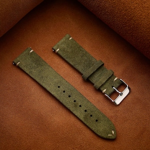 Leather Watch Band Suede Watch Strap 18mm quick release watch strap 20mm replacement watch band 22mm for Men & Women Gift for Him/Her