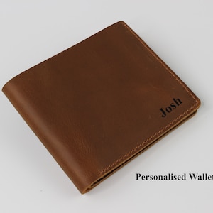 Personalised Leather Wallet for Men Anniversary Gift Him/ Husband/Boyfriend/Dad/Groomsman Gift for Him, Valentines Day gift Fathers Day