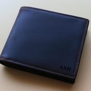 Personalised Mens Leather Wallet Anniversary Gift, Valentines Gift for Boyfriend/Him/Husband, Dad Personalized Gift Groomsmen,Graduation,Son