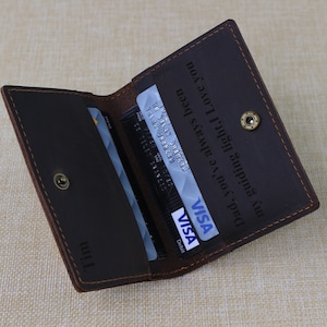 Tarjetero Billetera Minimalista Tarjetero Personalizado para Hombre Billetera de Cuero para Mujer Regalo Personalizado para Hombre/Esposo/Papá/él/Navidad