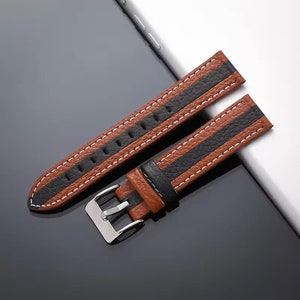 Leather Watch Band 20mm Two Tone Designer Watch Strap 22mm Quick Release 20mm Replacement Boho Band Vintage Men/Women Gift for Him/her