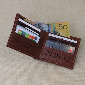 Leather Wallet Mens Handmade Custom Wallet Groomsmen Gift for Him, Minimalist Anniversary Gift for Men,Dad, Fathers day Gift for Husband,