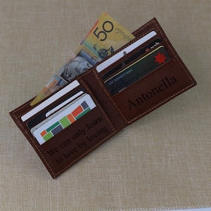 Leather Wallet Mens Handmade Custom Wallet Groomsmen Gift for Him, Minimalist Anniversary Gift for Men, Fathers day Gift for Dad,Husband