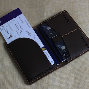 Personalised Leather Travel Wallet Passport Holder for Men Travel Wallet Women Passport Holder Personalized Father's Day Gift for Husband
