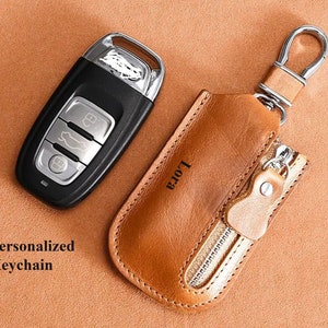 Llavero de coche Llavero de cuero de regalo personalizado para hombres Llavero grabado Caja remota Regalo de padrinos de boda para hombres Regalo de aniversario de pulsera para él