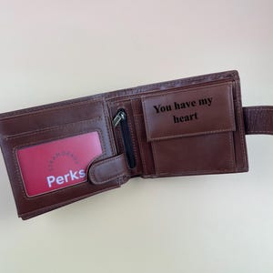 Personalised Leather Wallet Anniversary Gift for Him Zip Coin Pocket , Personalized Father's Day Gift for Valentines/Groomsmen/Son/Husband