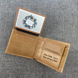 Anniversary Gift Personalised Leather Wallet Men Soft Bifold With Coin Pocket & ID window, Valentines Gift Him/Boyfriend/Graduation/Birthday