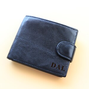 Father's Day Perfect Gift for Him Personalised Wallet with Zip Coin Pocket Men's Custom Engraved Leather Wallet Groomsmen Gift Husband , Son