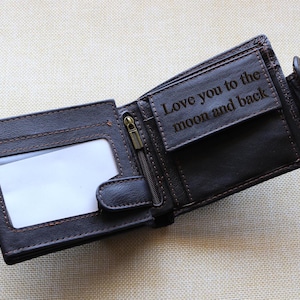 Anniversary Gift for Him Personalized Leather Wallet for Men, Valentines Day Gift for Him/Boyfriend/Dad/Husband , Fathers Day gift Christmas