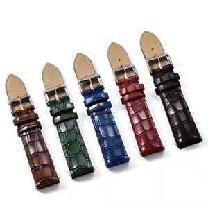 Crocodile Watch Strap 20mm Leather Watch Band 22mm Quick Release Watch Strap for Men Replacement Watch Band for Women Custom Wristwatch Band