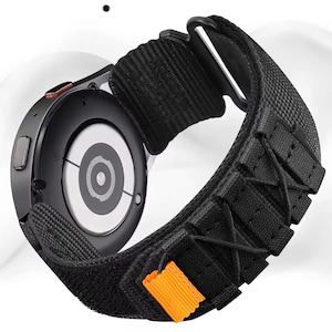Samsung Galaxy Black Watch Strap 6 5 4 3, Active 2 1, Gear S3 S2, Classic 47mm 45mm 44mm 43mm 42mm 40mm Band Water Proof Nylon