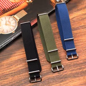 Premium Ribbed Nylon Watch Strap 20mm One Piece Replacement Watch Band 22mm Military Straps for Rolex/Tudor/Seiko/Omega/Oris