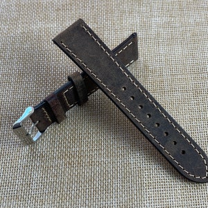 Leather Watch Strap 20mm Replacement Watch Band 22mm Quick Release watch Strap Personalised Rusty Brown for men, Gift for Him/Husband