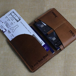 Travel Wallet Leather Passport Holder for Men Travel Wallet Women Passport Holder Personalized Travel Gift for Him Gift for Husband,Dad,Son