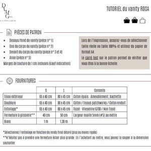 Fashion boss Vanity ROSA | 2 | formats PDF download | | Sewing Pattern Make up Bag Sewing Tutorial | Instant download image 8