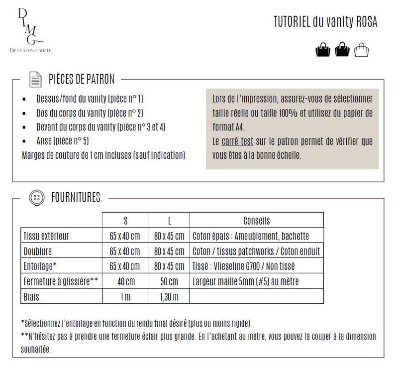 Fashion boss Vanity ROSA | 2 | formats PDF download | | Sewing Pattern Make up Bag Sewing Tutorial | Instant download image 8