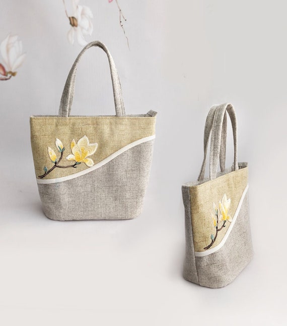 Women s Light Zip Large Canvas Work Bag Mini Cosmetics Space
