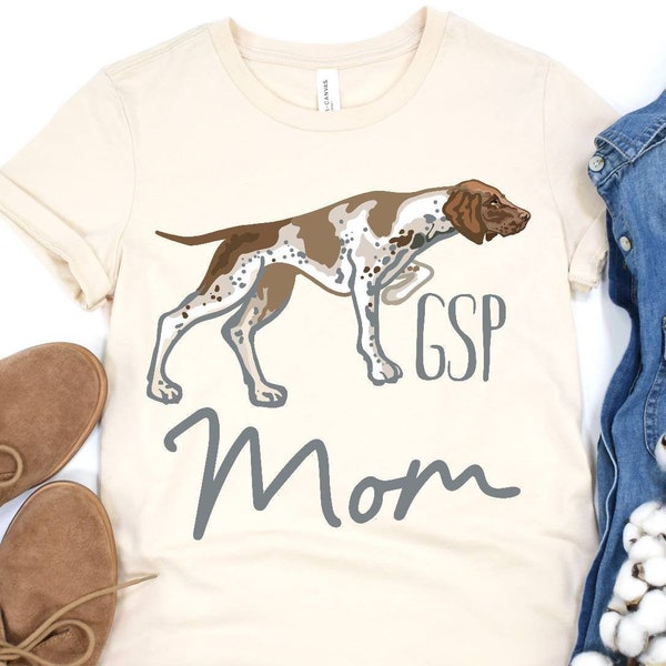 Dog Mom Shirt,Dog Love, Dog Paw Love,GSP TShirt, Pointer Mom, Pointer Shirt, Dog Lover Gift, Animal Lover Gift, German Shorthair Pointer