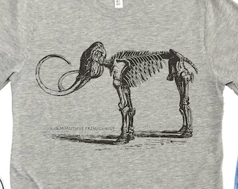Woolly Mammoth Shirt, Natural History Gift, Dinosaur Skeleton Shirt, Extinct Animals Gift, Mammoth Shirt, Ice Age, Dinosaur Skeleton Shirt