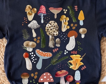 Mushroom TShirt, Spring Lovers Shirt, Mushroom Lover Gift, Cottage Core, Aesthetic Mushroom, Nature Lover, Magic Mushroom Shirt,Mycology Tee