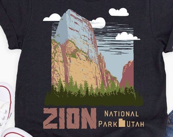 Zion National Park, Vintage Zion National Park, Utah Mountain, National Park Shirt, Outdoor Shirt, Hiking Shirt, Zion Trip Shirt, Retro Zion Shirt