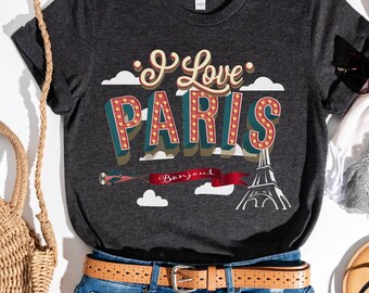 Camisa Bonjour, camiseta Bonjour, camisa Paris, Bonjour, camisa França, amante da França, camisa francesa, camiseta macia feminina, camisa I Love Paris, presente França