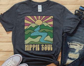 Chemise hippie, t-shirt rétro, t-shirt femme, t-shirt vintage, t-shirt graphique, t-shirt hippie, t-shirt vintage, t-shirt bohème, t-shirt graphique des années 70