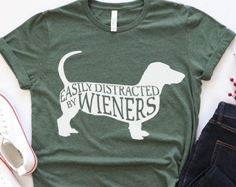 Chemise Dachshund, Chemise Doxie Mom, Facilement Distrait par Wieners Dachshund Mom Shirt, Wiener Dog Shirt, Doxie Mom, Doxie Shirt, Doxie TShirt