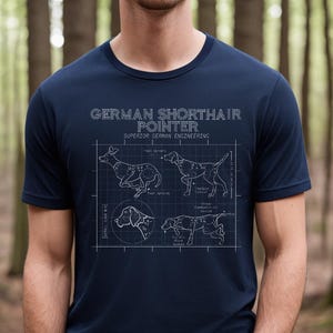 Pointeur allemand à poil court, chemise GSP, plan, cadeau GSP, maman pointeur, papa GSP, chemise pour chien oiseau, chemise pour pointeur