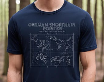German Shorthair Pointer, GSP Shirt, Blueprint, GSP Gift, Pointer Mom, GSP Dad, Bird DogShirt, Pointer Shirt
