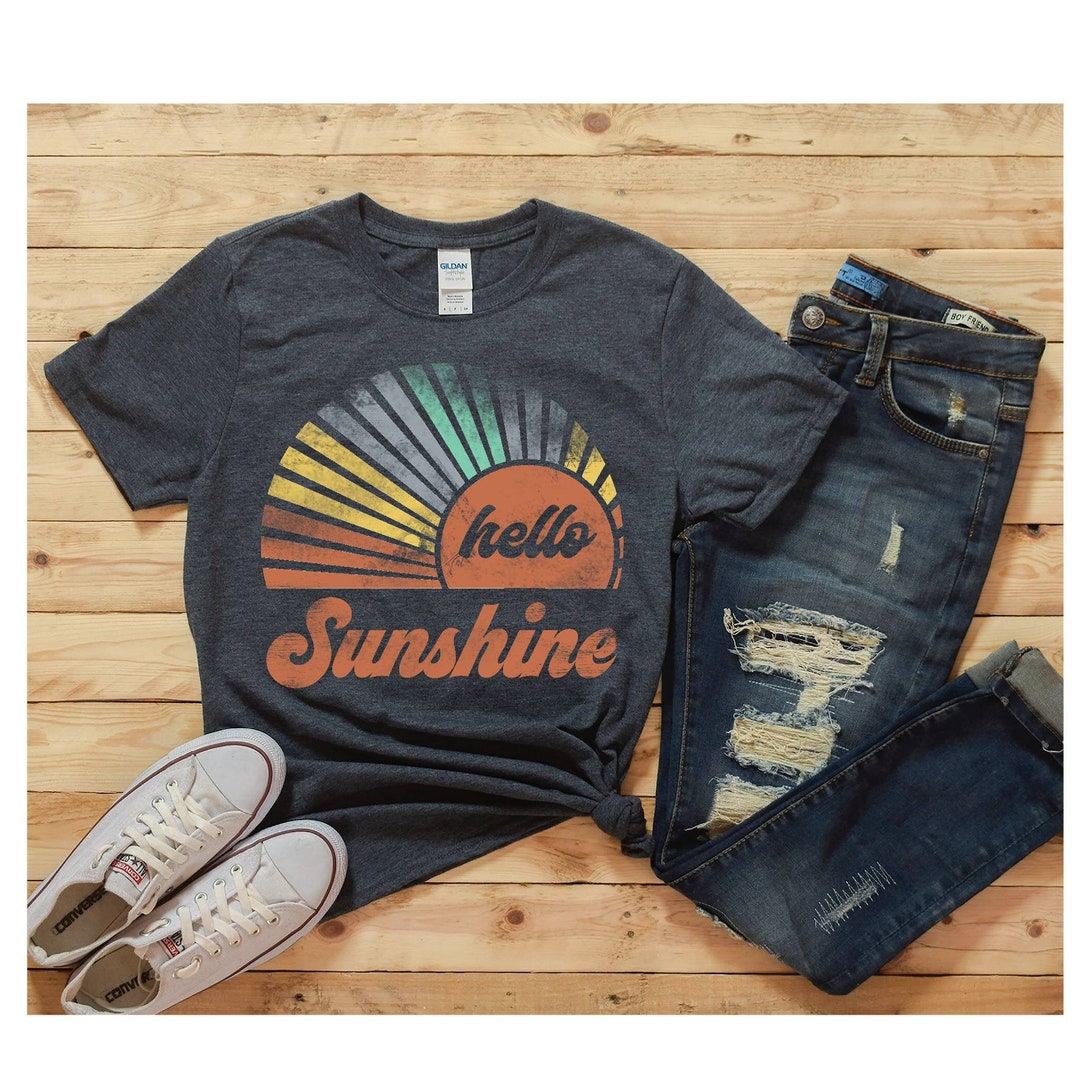 Hello Sunshine,spring Tee,retro Shirt,springtime,spring Lovers Shirt ...
