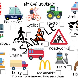 My Car Journey Spotter Card (Beschäftigen Sie kleine Kinder während langer Fahrten)