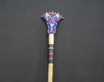 Double-faced Egyptian Gemstones Lotus flower stick, decorative Lotus flower stick.