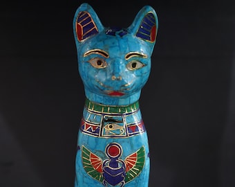 Katachtige soevereiniteit: Bastet's heerschappij van mystieke invloed, edelstenen Bastet, grote Bastet, kattengodin, Bastet godin, gemaakt in Egypte!