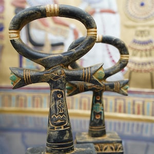 Two of Ankhs Sculptures – Handcrafted Egyptian Symbols, Key of life, Timeless Elegance