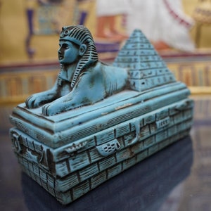 Sphinx Jewelry Box with Pyramid and Mummy –  Elegant Egyptian Design - Giza Pyramid