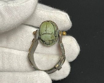 希少なヴィンテージスカラベ回転指輪（3色展開） - 古代エジプト王