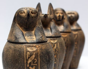 Beautiful Canopic jars - Egyptian jars - Handmade Canopic - Organs jars - Replica canopic - made in Egypt.