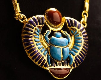 Gorgeous Egyptian necklace with Egyptian Scarab- Made In Egypt