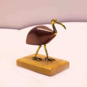 Gold Ibis Thoth statue made from Brass, Egyptian Ibis bird, God Thoth Ibis form
