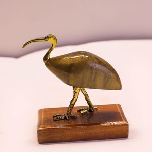Gold Ibis Thoth statue made from Brass, Egyptian Ibis bird, God Thoth Ibis form